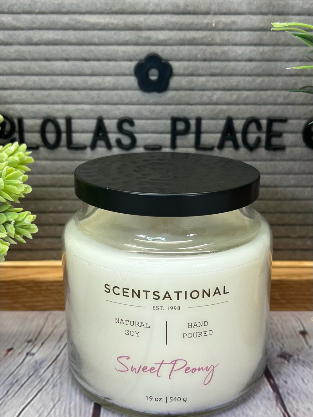 Scentsational Sweet Peony Natural Soy Candle - White-NEW - Picture 2 of 5